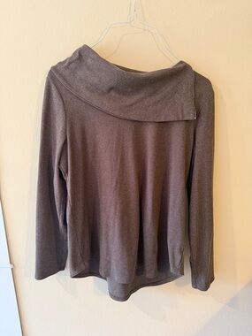Women's Soft Cowl Neck Pullover Sweater in Taupe